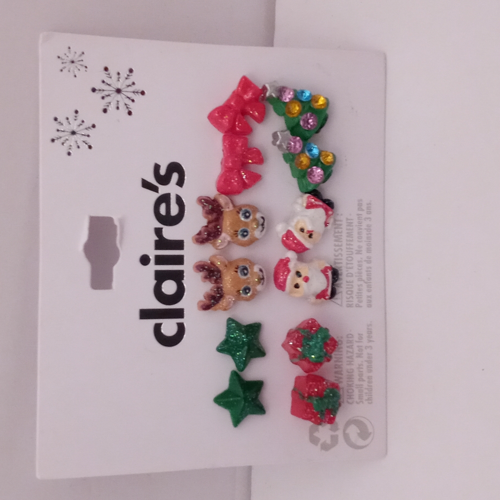 Set of 6 Pairs of Christmas Earrings